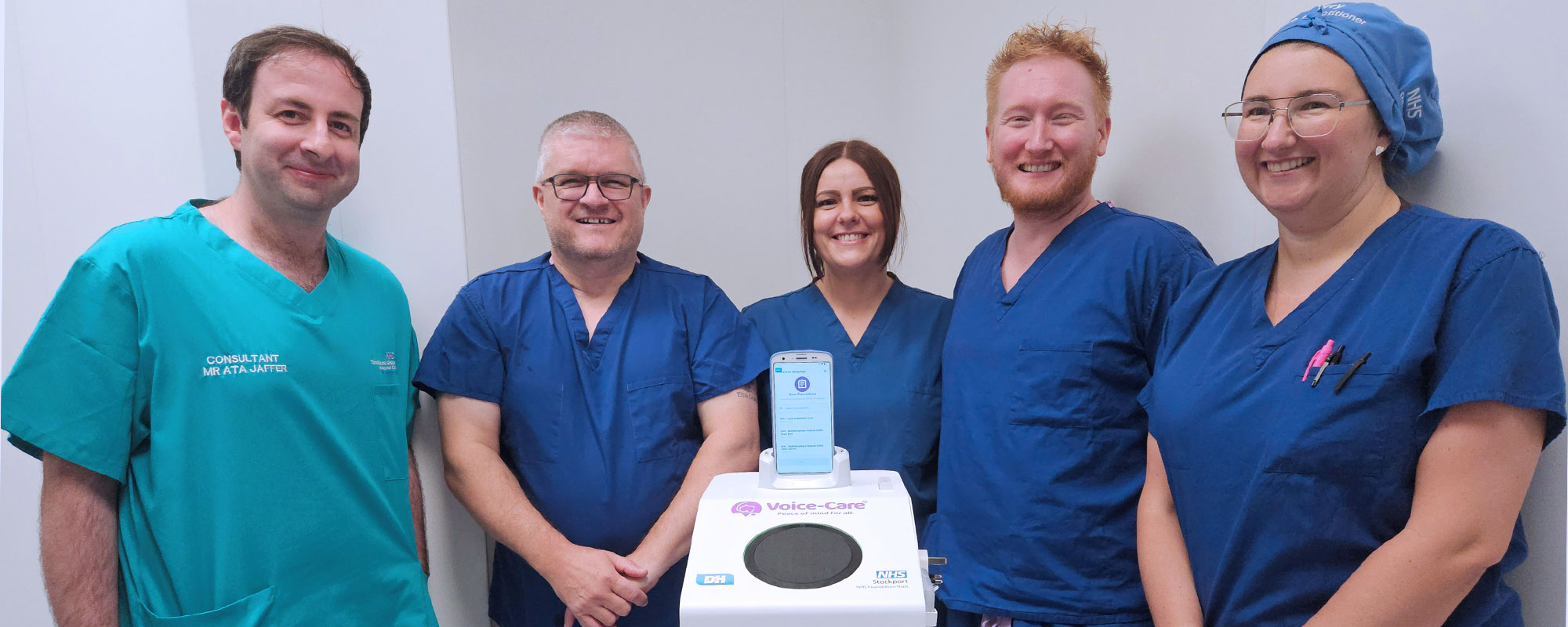 Stockport NHS Surgical Team with new Voice-Care technology