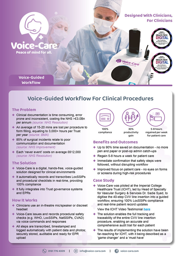 Voice-Guided Workflow For Clinical Procedures